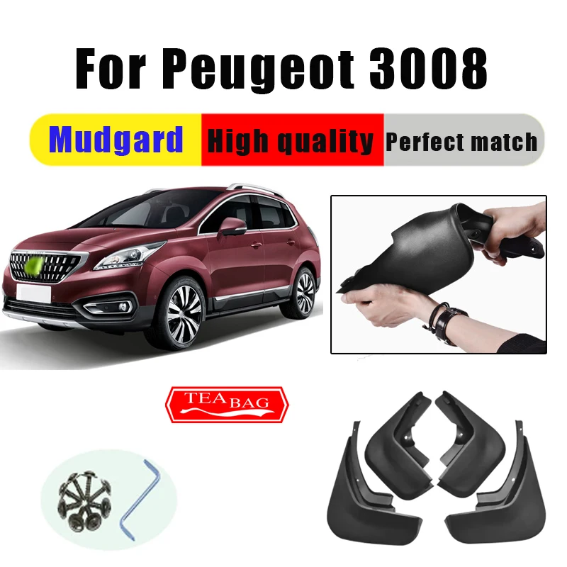 

Mud Flaps For Peugeot 3008 2008-2021 MK2 GT Mudguards Fenders Splash Guards Car Accessories Auto Styline 4 PCS