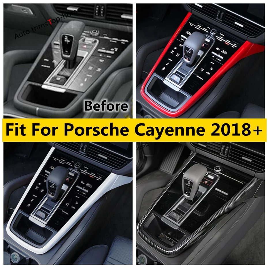 

Auto Stalls Gear Shift Box Decoration Panel Cover Trim Fit For Porsche Cayenne 2018 - 2023 Interior Accessories