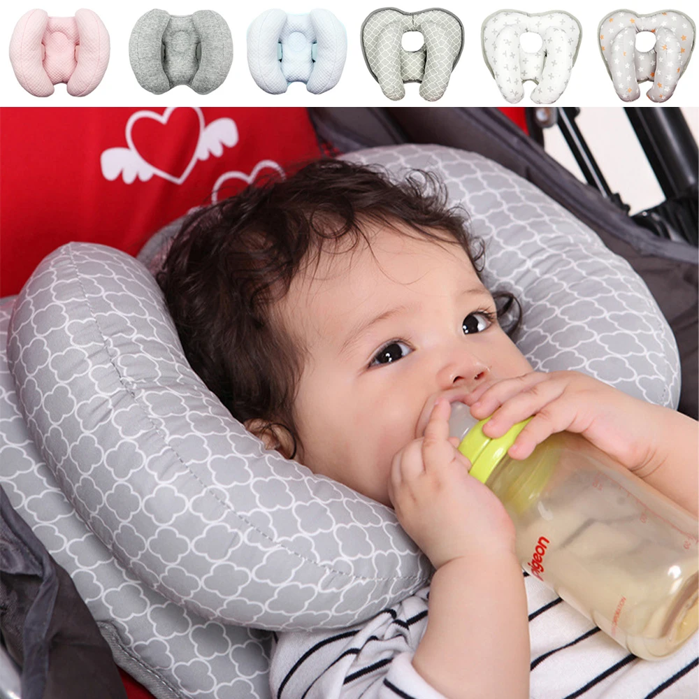 Baby Stroller Pillow Car Seat Head Fixed Neck Pillows Bend Shape Sleeping Protection Headrest Cushion Infant Anti-head Mat