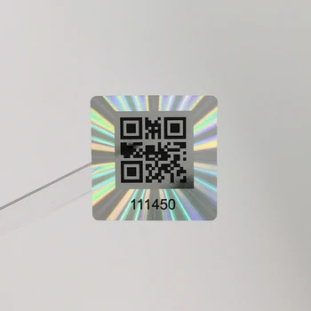 홀로그램 QR 코드 스티커, 빈 변조 방지, 정품 레이저 보안 라벨, 고유 번호, 맞춤형, 25x25mm, 1000 개