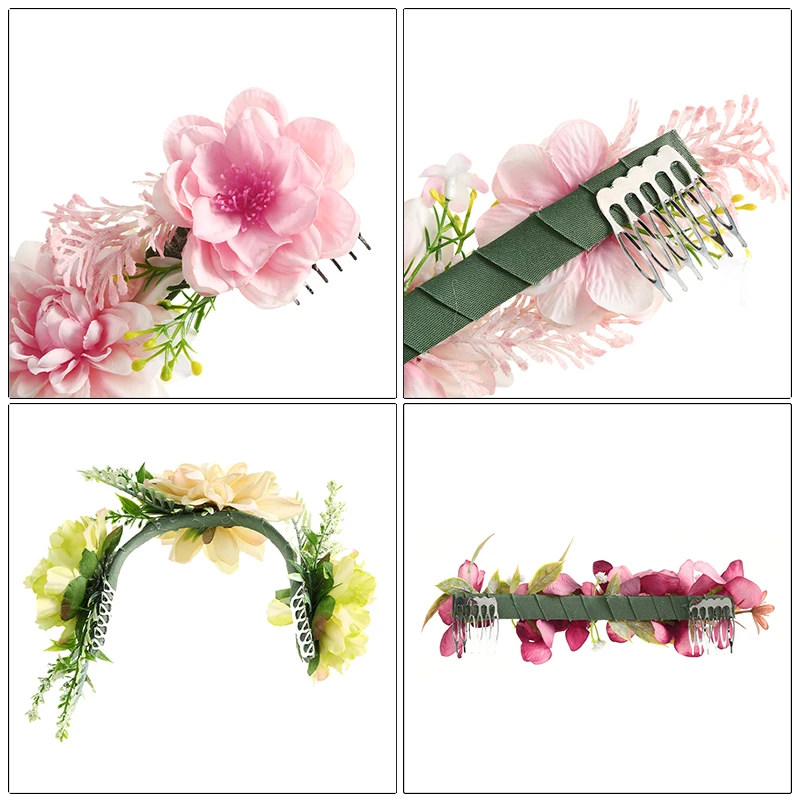 AWAYTR Flower Hair Comb  Wedding Bridal Hair Accessories Female Rattan Hair Comb Classic Hair Vine Fashion Chic Hair Pins