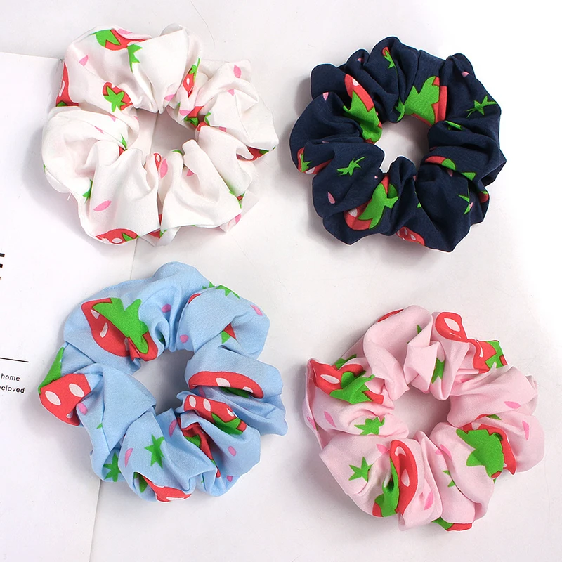 Korean Women Hearwear Girls Hair Tie Elastic Hair Bands Lady Scrunchies Ponytail Holder Rope Pineapple Print Hair Accessories