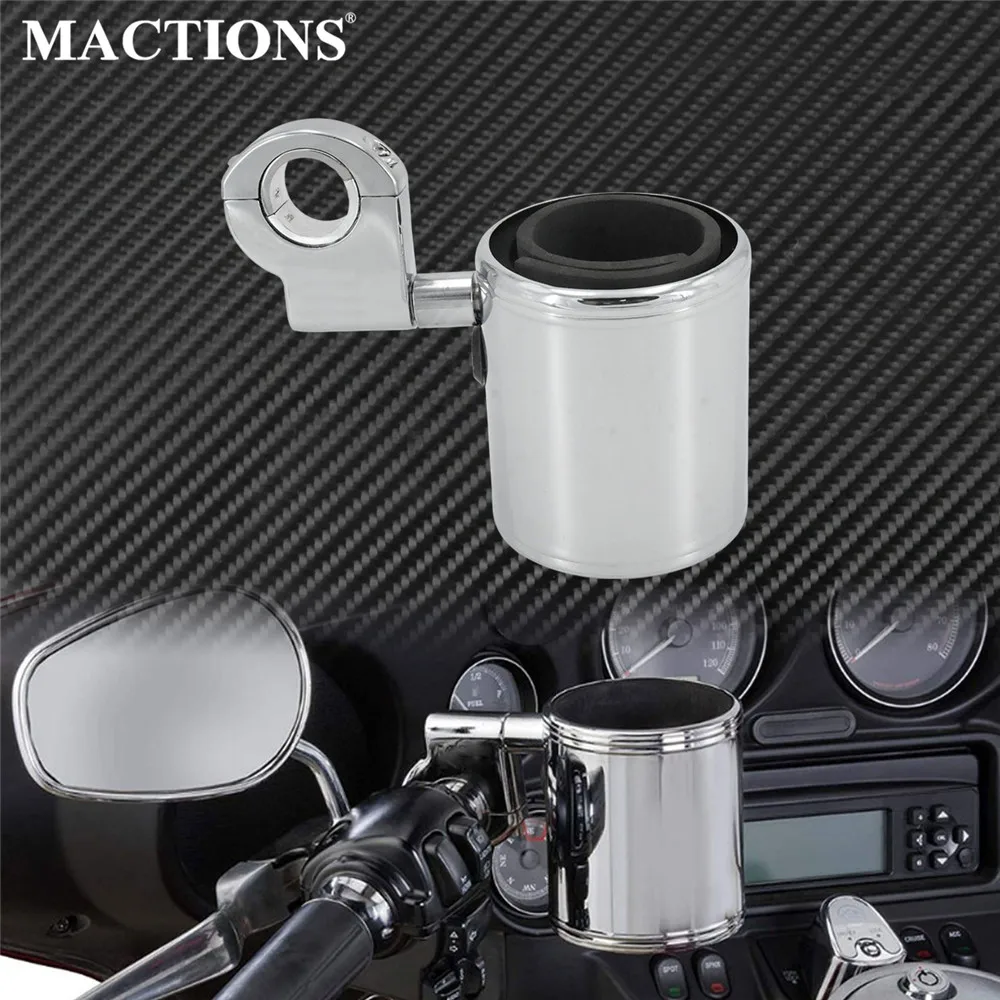 Universal Motorcycle Adjustable Cup Holder For Harley Touring Sportster Dyna Softail Breakout Fat Bob 7/8