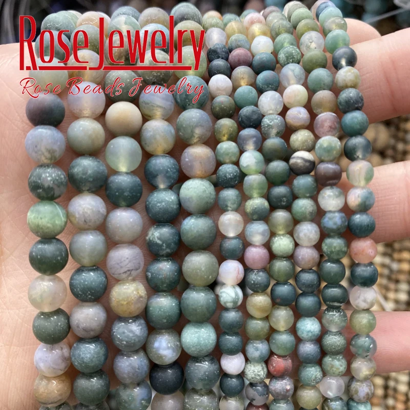 A+ Natural Matte Indian Agates Onyx Beads Natural Stone Round Loose Spacer Beads For Jewelry Making DIY Bracelets 4/6/8/10/12mm