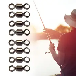 100Pcs Swivel Connector Hook Ball Bearing Swivel Solid Rings Fishing Connector Fishing Hooks Accessories Fishing Supplies