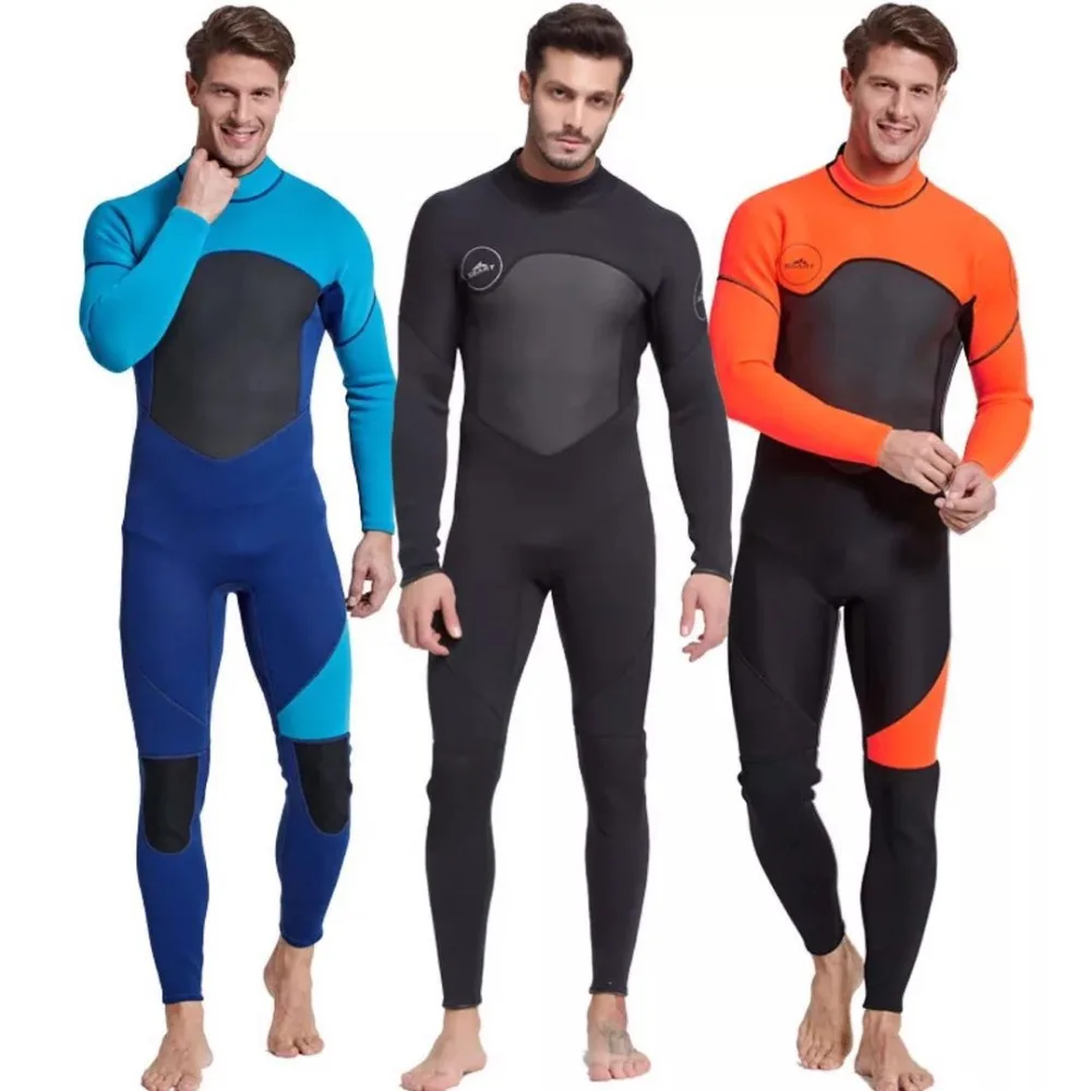 

Men's Full Body Wetsuit, 3mm Men Neoprene Long Sleeves Dive Suit - Perfect For Swimming/Scuba Diving/Snorkeling/Surfing Orange