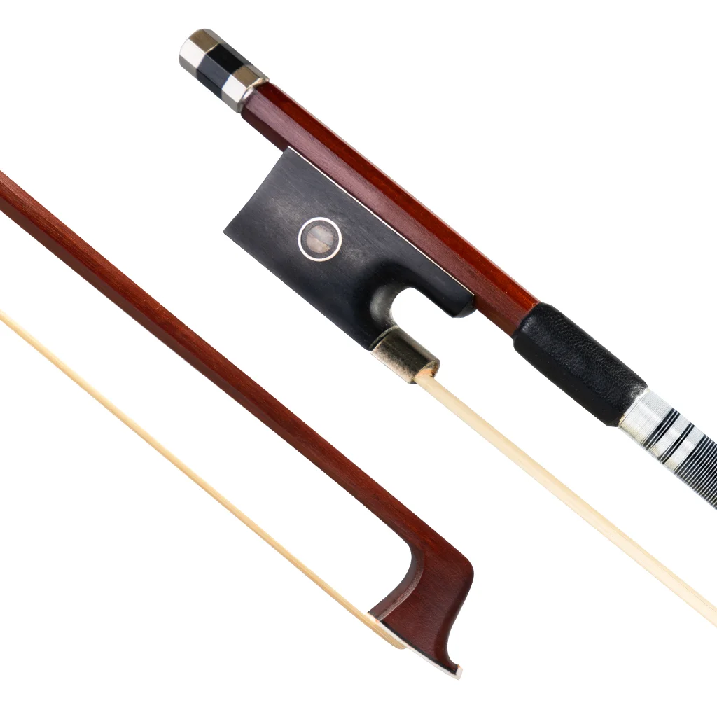 4/4 Brazilwood Fiddle Bow Octagonal Stick White Unbleached Mongolian Horse Hair Well Balanced For Quick Response And Resiliency