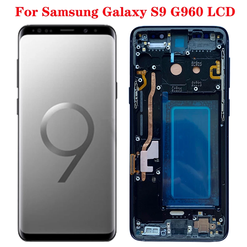 SUPER AMOLED G960F LCD  For Samsung  S9 G960A G960U G960V LCD Touch Screen With fraem Digitizer Assembly S9 Screen Repair