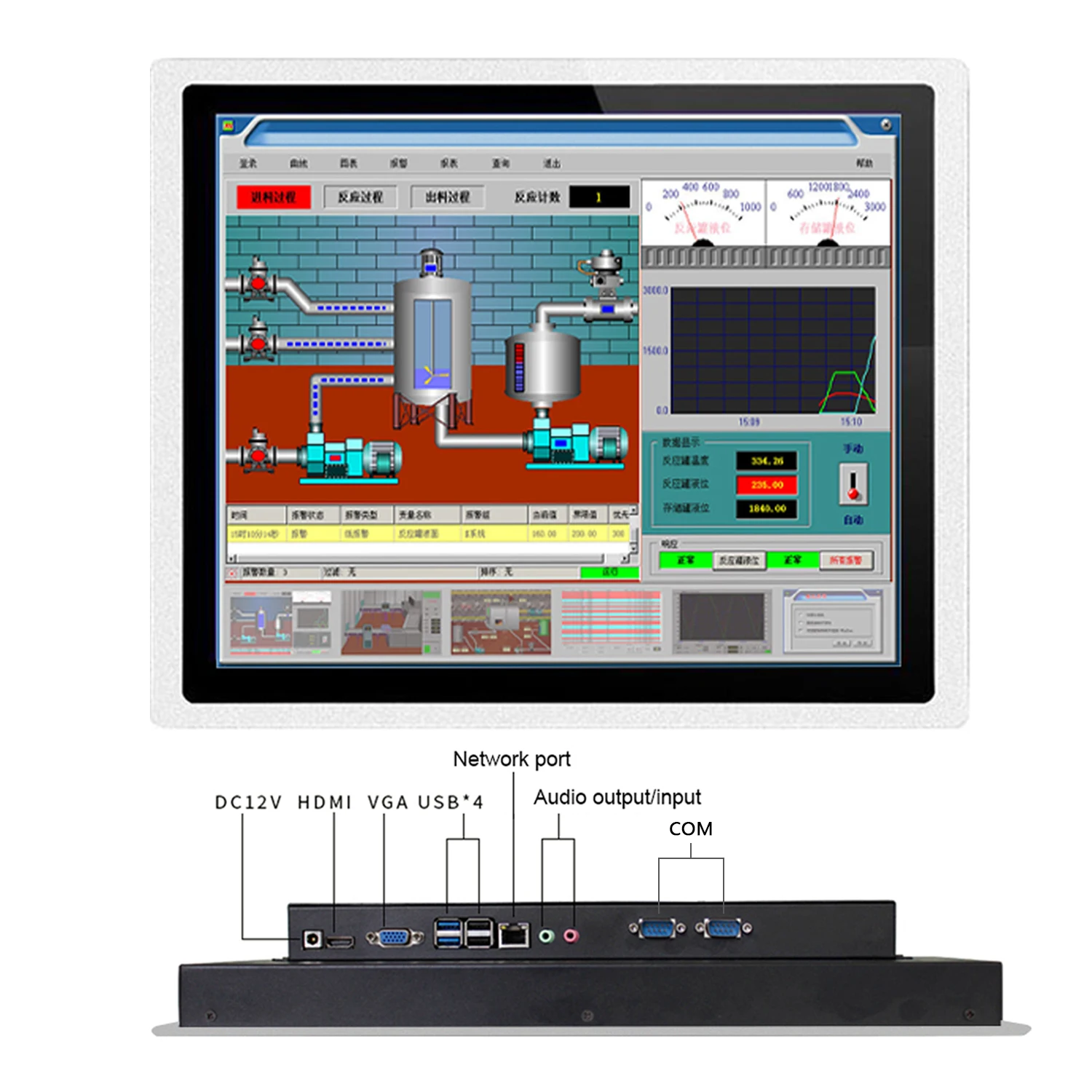 12 10 15 Inch Industrial All In One Panel PC Computer with Capacitive Touch Core i3 i5 i7 With 4G RAM 128G SSD for Win10 Pro