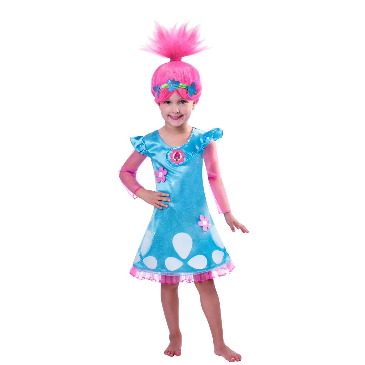 2020 Trolls 2 Kids Dresses For Girls Princess Costume Kids Cosplay trolls Poppy Party Dresses Vestido Fantasia Infantil Clothing