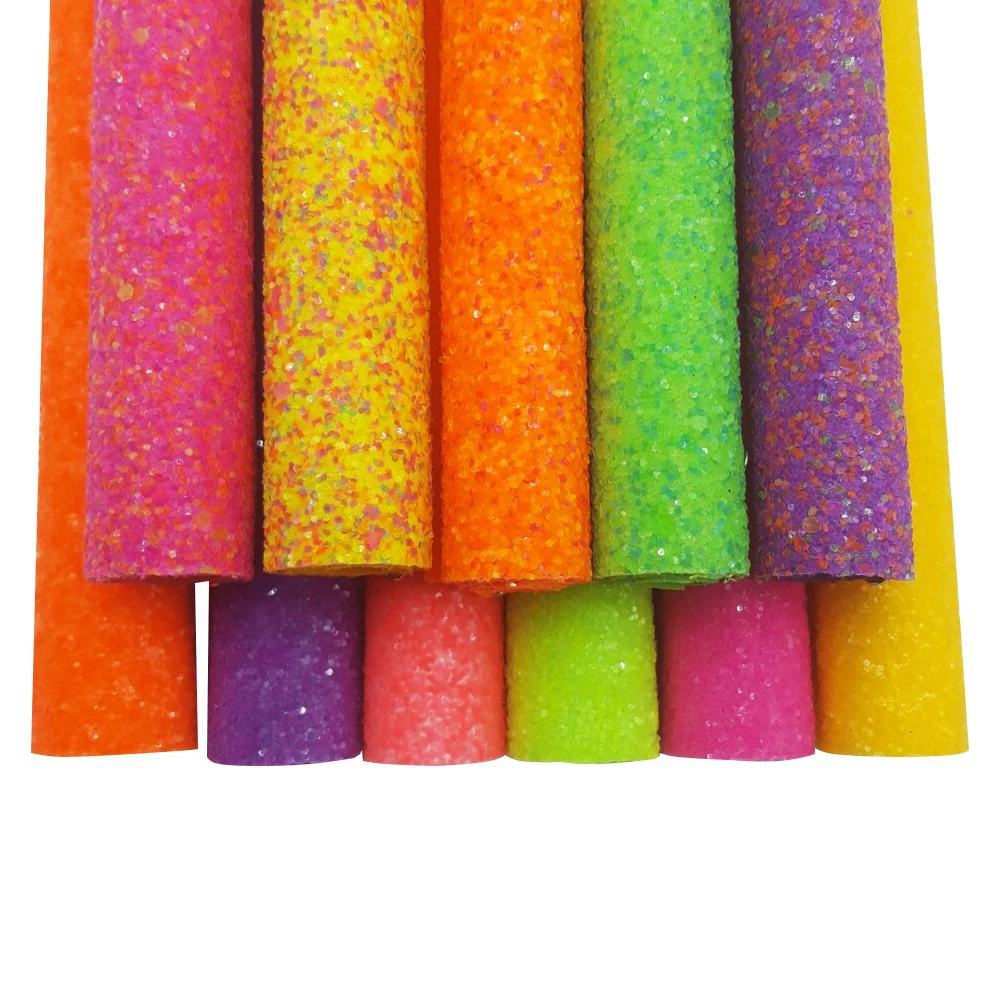 22*30cm Chunky Glitter Fabric A4 Colorful Faux Leather Sheets Sequin Synthetic Hairbow Accessories DIY Crafts Supplies Material