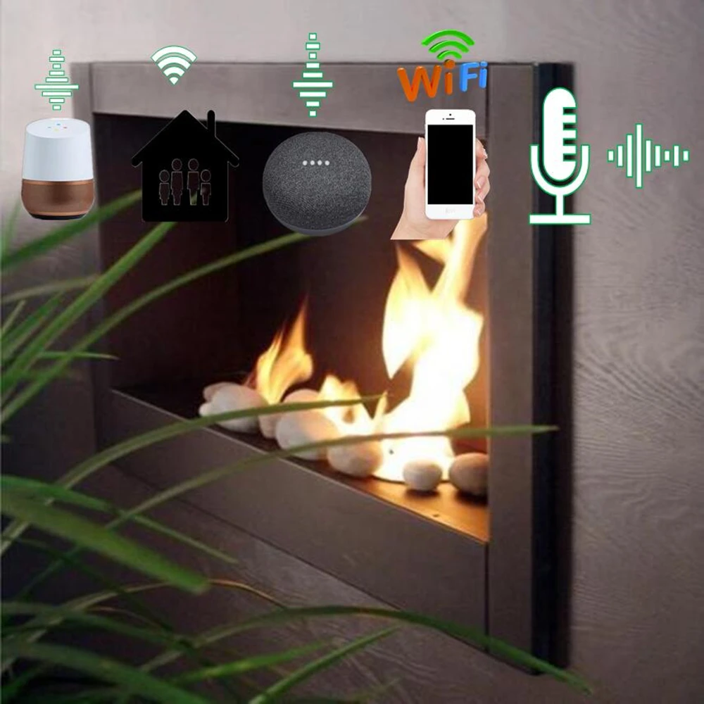 

48 inch L Smart Chimeneas Burner Kamin Fireplace Stove Automic Electric Bio Ethanol Fireplace Design