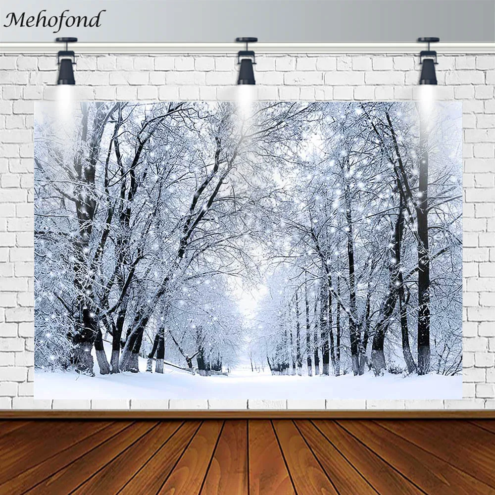 Mehofond Winter Child Portrait Bokeh Backdrop Wonderland Snowflake Photography Background Props Photo Wallpaper Photozone