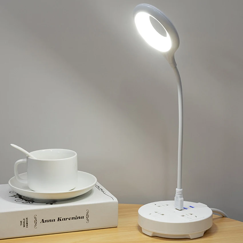 Lampada da lettura USB lampada a luce LED interruttore tattile dimmerabile, luce notturna portatile a collo d'oca flessibile per Laptop, Desktop, PC