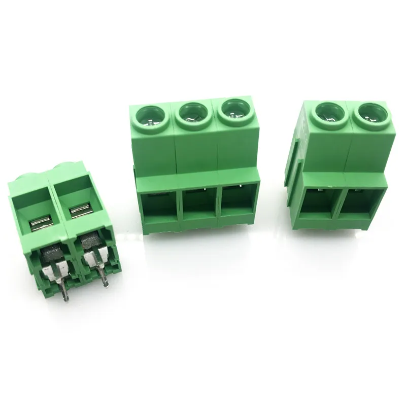 Imagem -02 - Terminal de Parafuso de Passo 50 Peças 10.16 mm Conector de Pinos Pinos Pernas Retas Kf136ht Cobre Verde Pcb Terminais Blocos