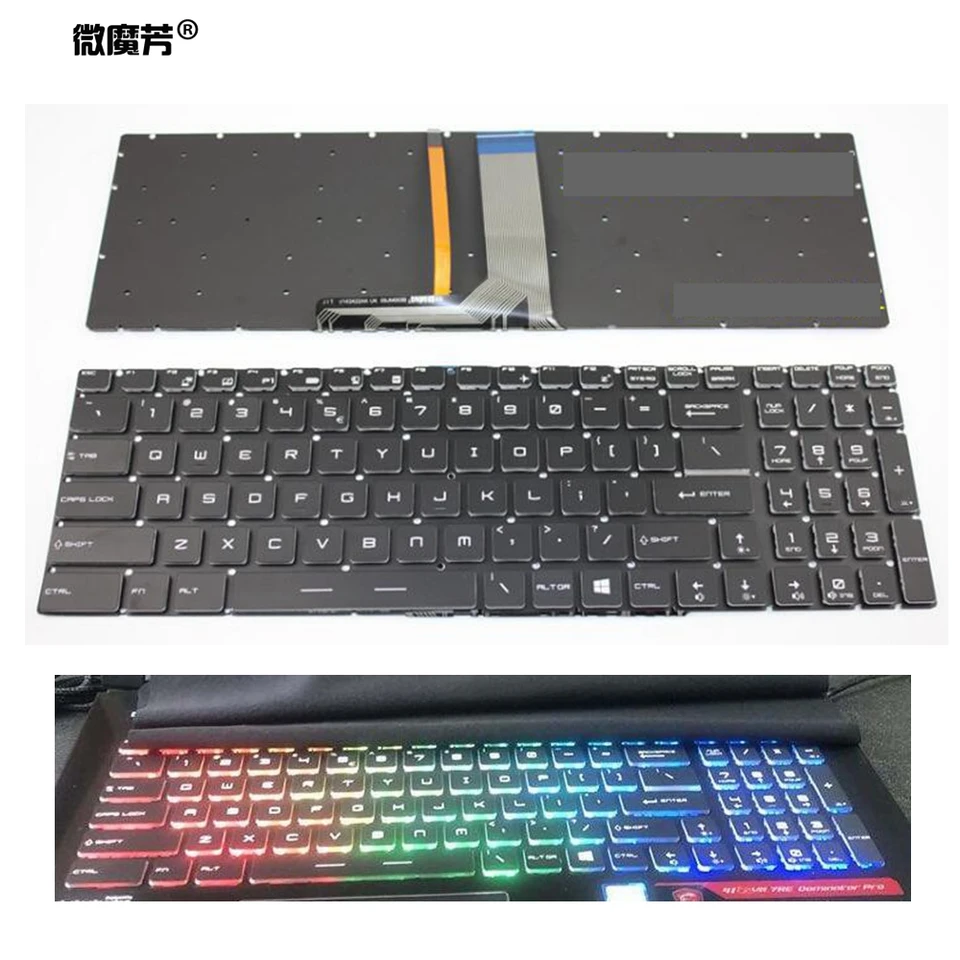 Teclado para ordenador portátil estadounidense para MSI MS-16J1
