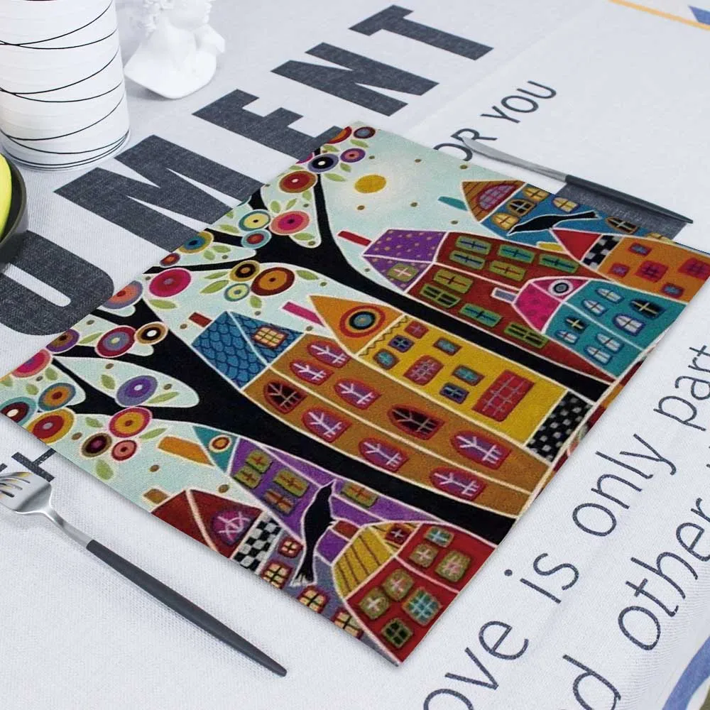 Fashion Table Napkins 42*32Cm Polyester Coasters For Glass Dish Mat Flower Girl American Placemats Dining Table Mat Under Hot