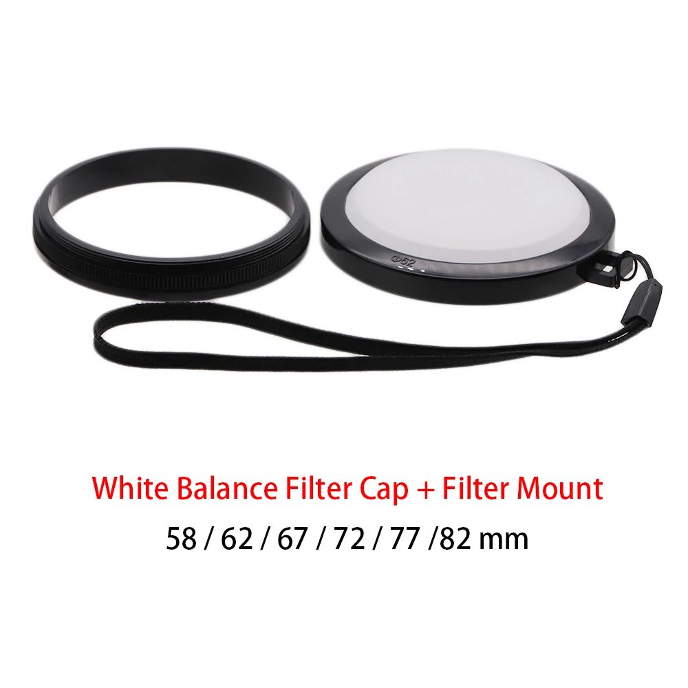 WB White Balance lens Cap 58/62/67/72/77/82mm Universal Plastic for all cameras