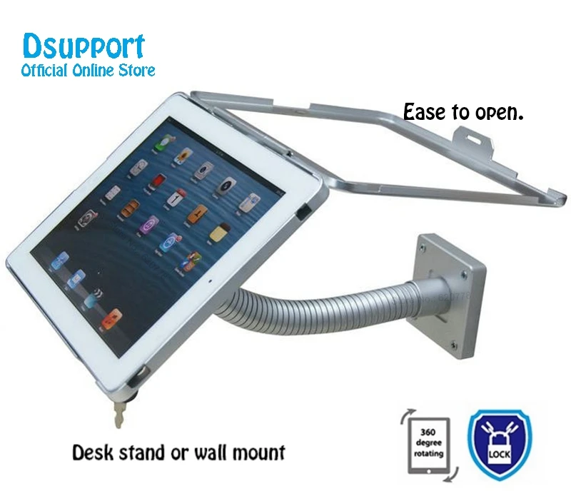 Fit for iPad 2/3/4/5/air/pro wall mount deskstand case for ipad stand bracket tablet pc lock holder support full motion angle