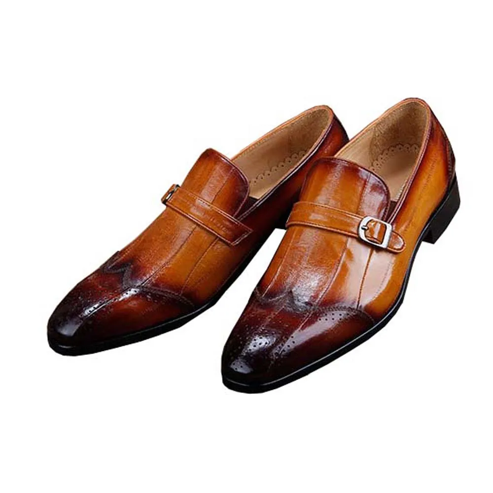 ourui true  Eel skin  leisure  Leather shoes  male  Genuine leather  bottoms  Eel skin  Men's shoes