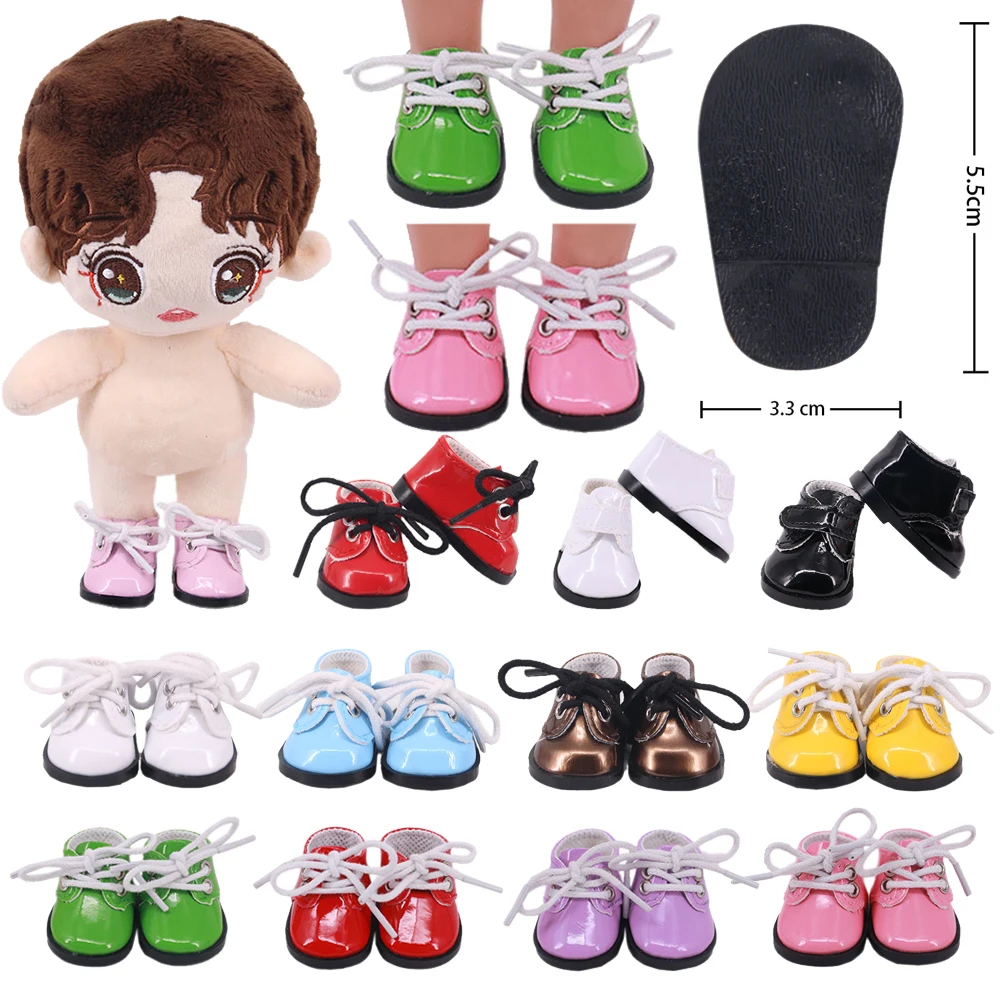 5cm Doll Shoes For 14.5Inch Handmade Leather Boots Fit Wellie Wishers&Nancy&EXO Doll,Paola Reina Doll,Our Generation,Girl`s Toys