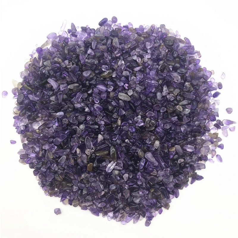 100g 2-4mm Natural Mini Amethyst Gravel Quartz Crystal Stone Rock Chips Lucky Healing Natural Stones and Minerals