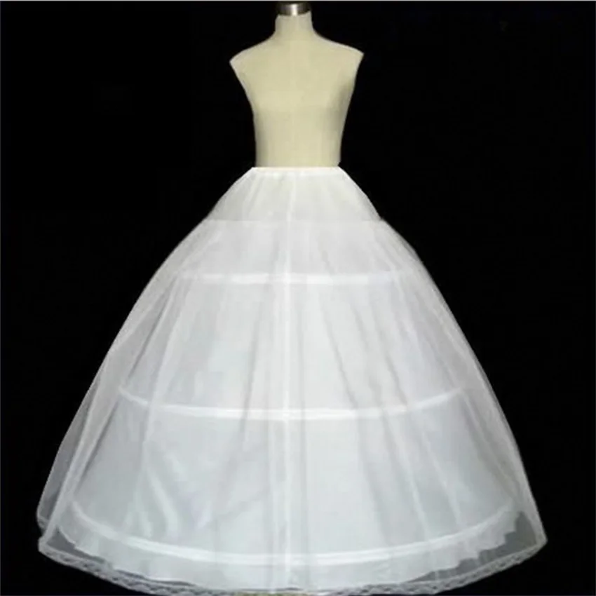 In Stock Hot Sale 3 Hoops Ball Gown Bone Full Crinoline Petticoats For Wedding Dress Wedding Skirt Quinceanera Dress Petticoat