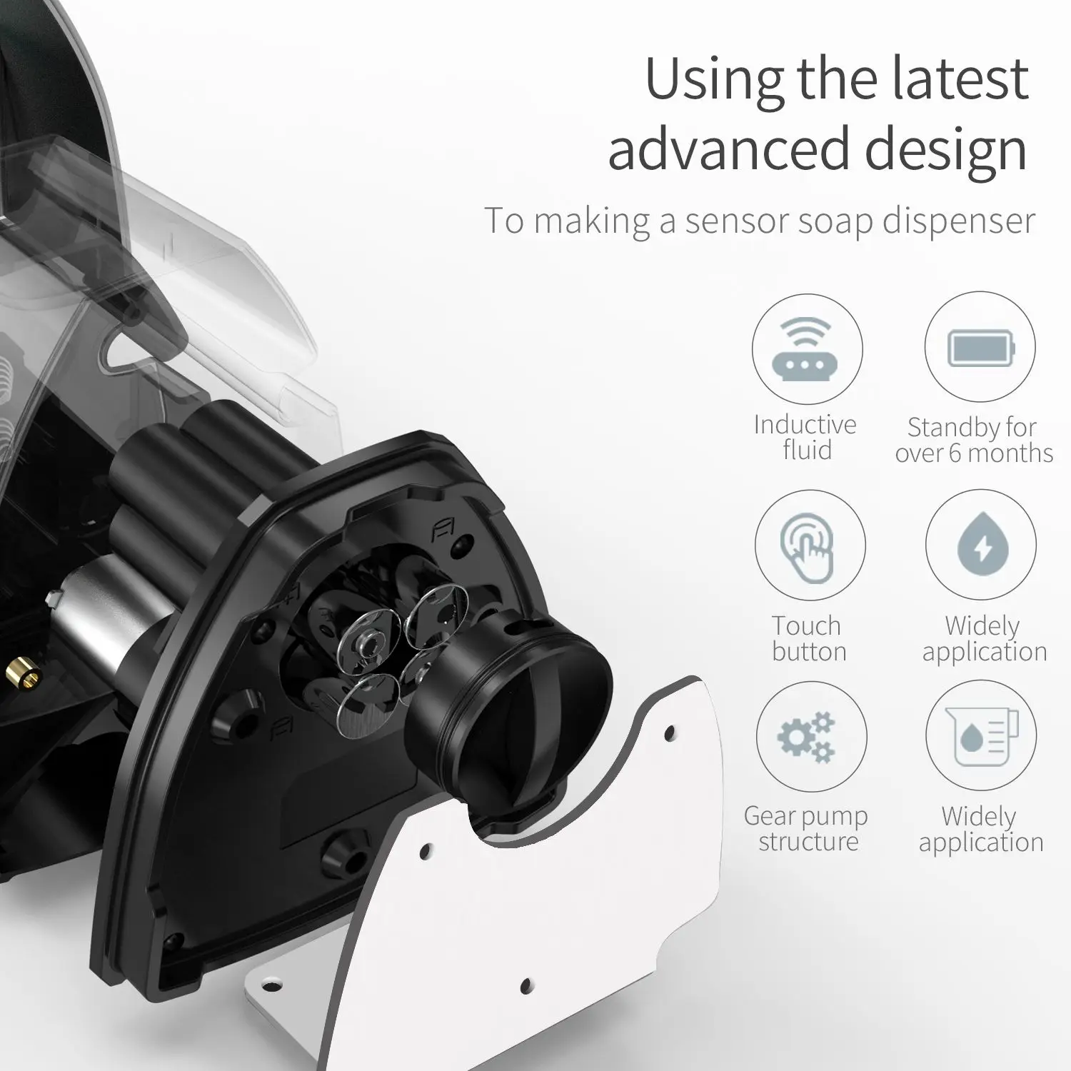 PUPWONG Hand Sanitizer Dispenser Automatic Soap Touchless Sensor Wall Mounted Gel Infrared Dispenser for Kitchen Bathroom