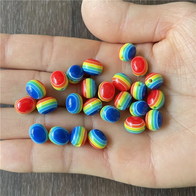 JunKang 100pcs 8*10mm mixed batch angel magic eye DIY handmade necklace Rosary spacer beads wholesale jewelry