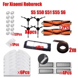 For XiaoMi Roborock S50 S51 S55 S5 S6 Vacuum Cleaner Spare Parts HEPA Filter Mop Cloth Black Main Brush Side Brush Accessories