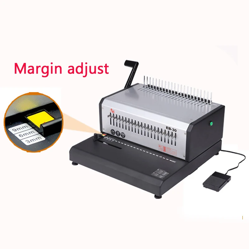 electric comb binding machine EB-30 A4 size  punching machine 21holes rubber ring clips dual-use binding machine