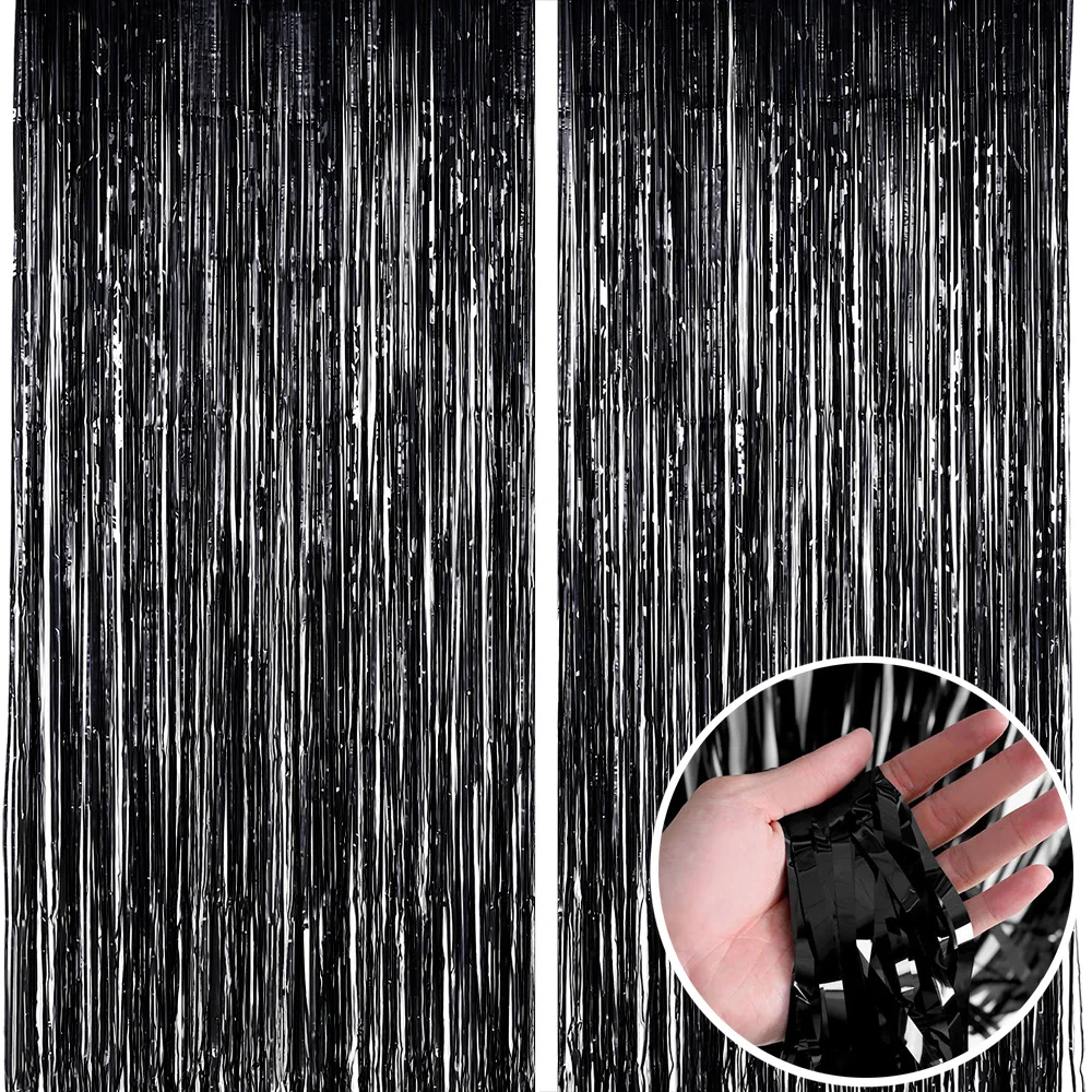 

Birthday Party Wedding Decoration Backdrop Curtains Glitter Glossy Fringe Tinsel Foil Curtain Baby Shower Anniversary Wholesale