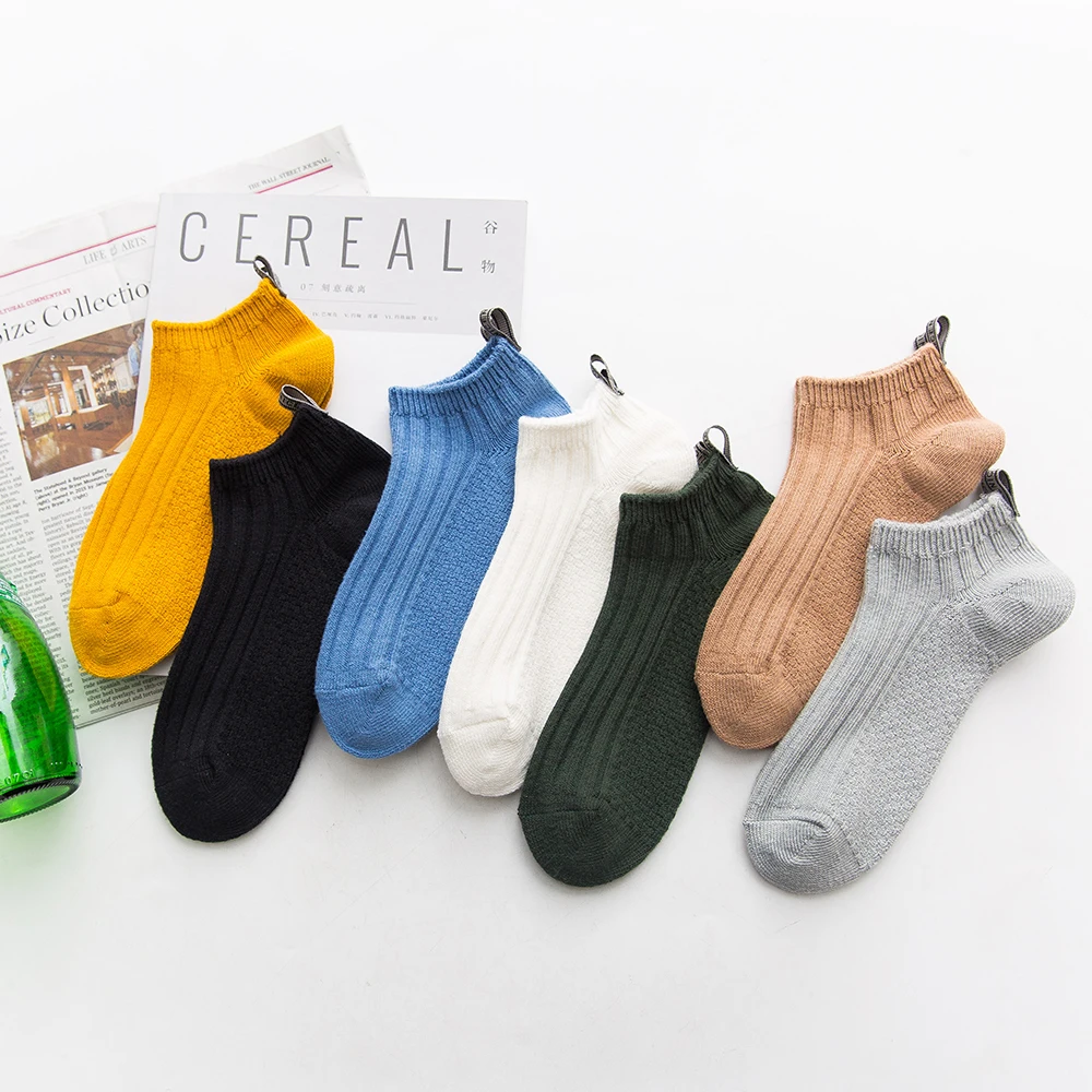 

Women's Boat Socks Shallow Mouth Sports Spring And Summer Solid Color Non-Slip Fashion Knitted Cotton Thick Needle Women's Socks