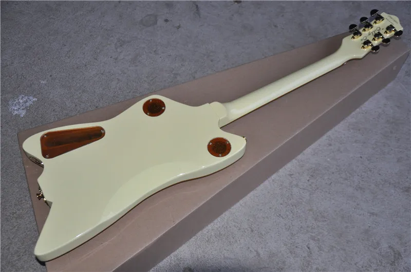 Free shipping, high quality customized version of Billy-Bo signature shaped electric guitar yellow and gold accessories