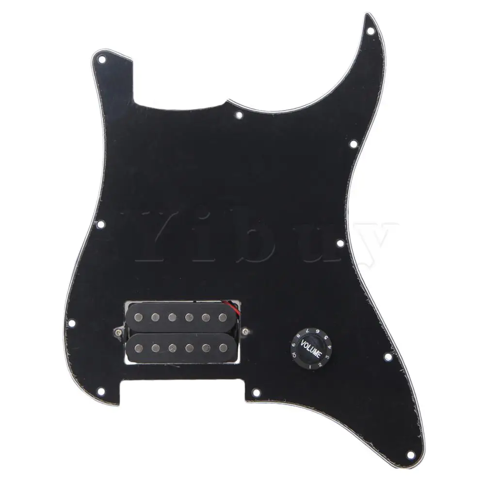 Yibuy Black Prewired Pickguard 1 Humbucker For Electric Guitar