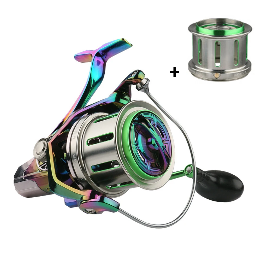 TEUKIM Spinning Reel 8000/10000/12000 Saltwater Carp Fishing Reel Metal Spool 18+1BB Drag Power Trolling Spinning Fishing Reel