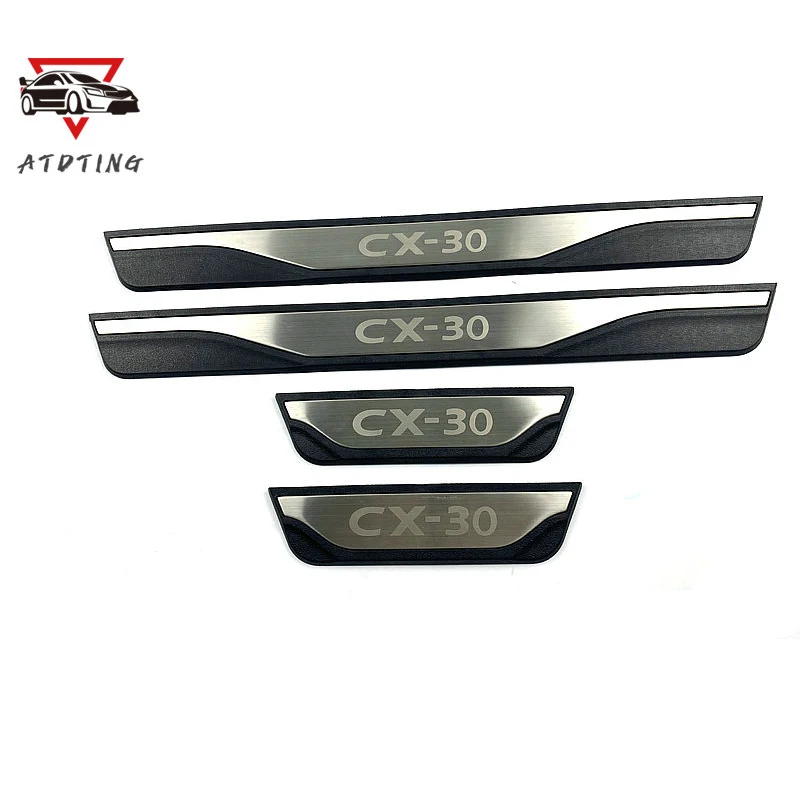 For Mazda CX-30 CX30 2019 2020 2021 2022 Car Accessories ABS And Stainless Steel Door Sill Pedal Scuff Plate Trim Styling