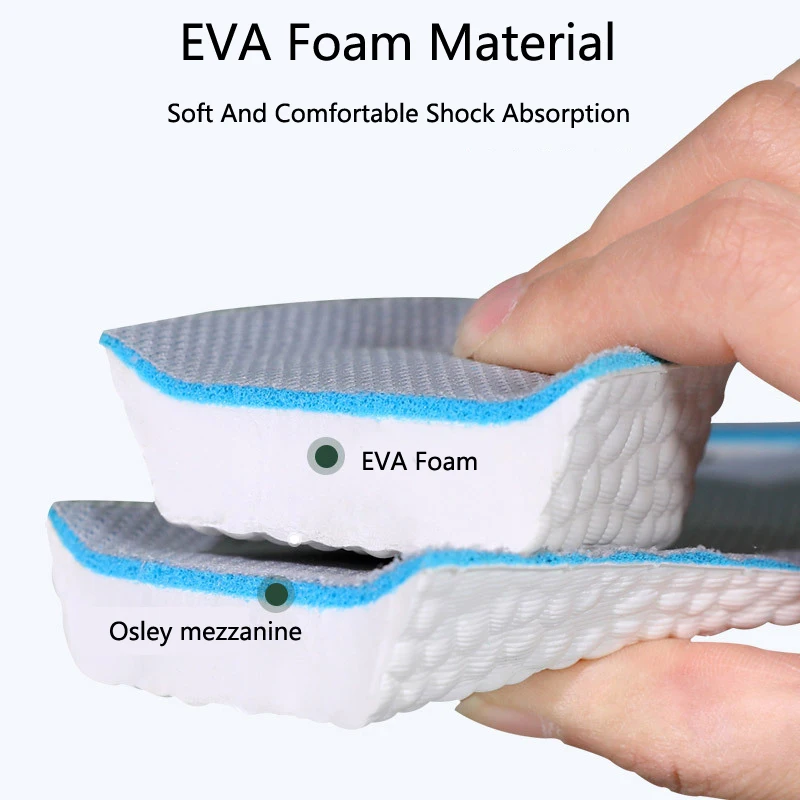 Memory Foam Height Increase Insoles for Women\'s Shoes Men Sneakers Orthopedic Insoles for Flat Feet Arch Support Lift Shoe Pads