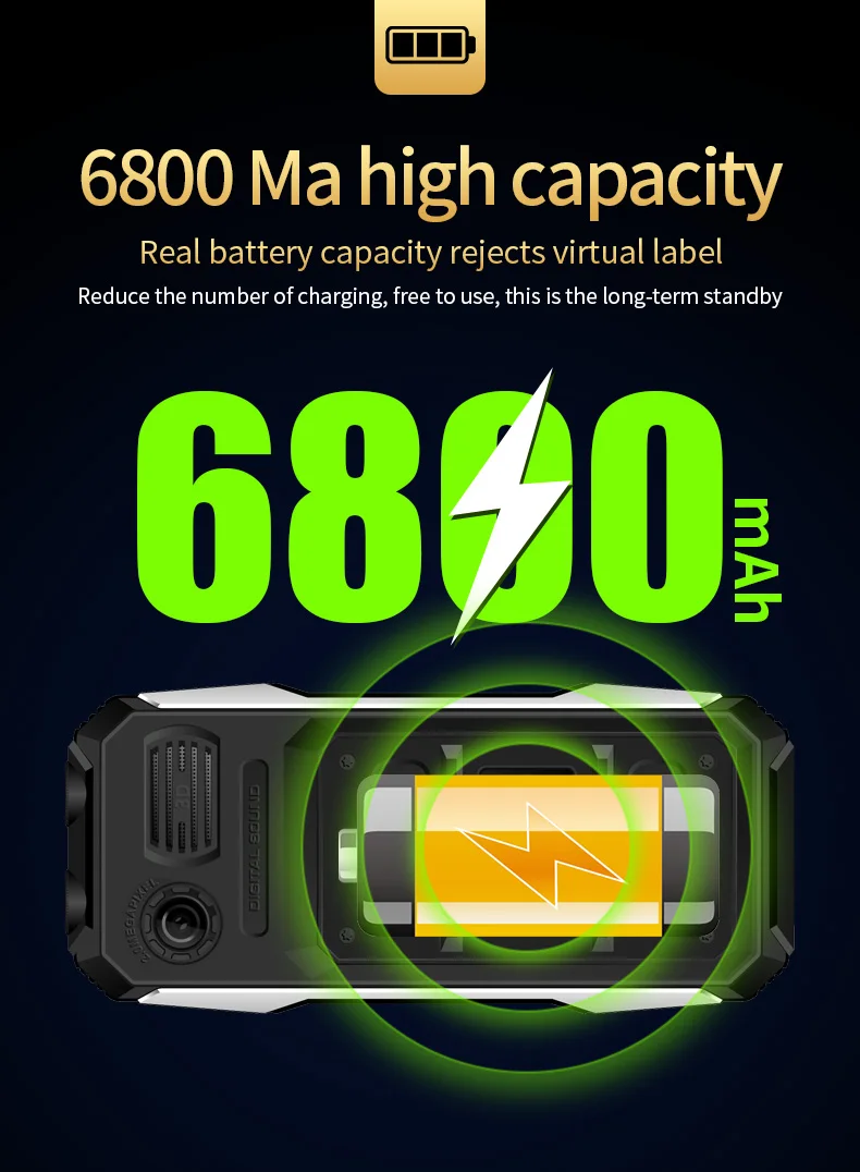 Slim Rugged Outdoor Phone Dual SIM Big Button Long Standby Blacklist Loud Speaker Two Flashlight SOS Dialing MP3 Video Player