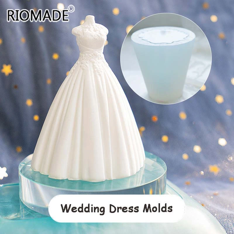 3D Wedding Dress Silicone Mold Home Decoration Tools Making Plaster Candle Mould DIY Crystal Epoxy Handicrafts Household Items