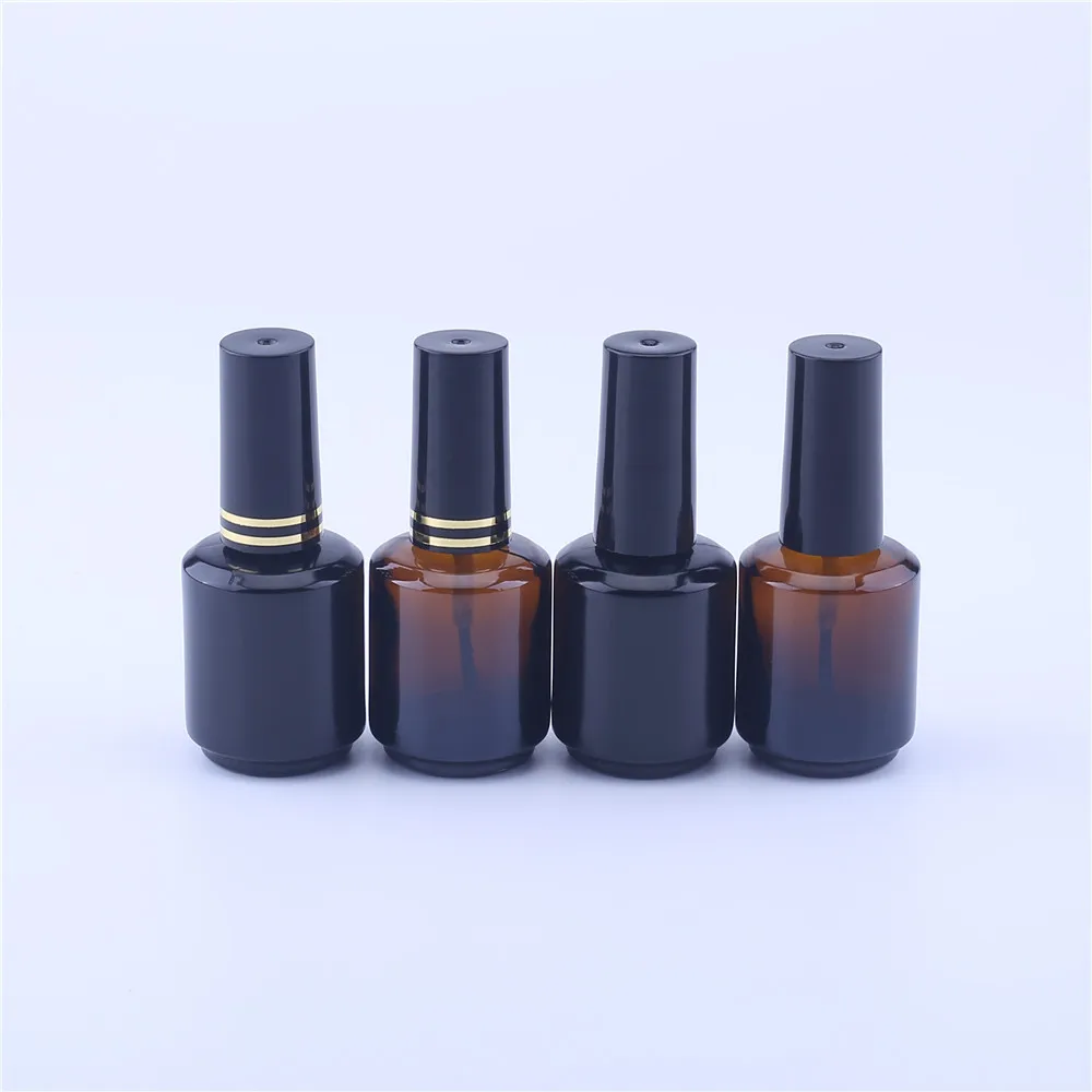 

100pcs 15ml Black/amber Glass Nail Polish Bottle Empty Cosmetic Containers Nail Glass Bottles With Brush