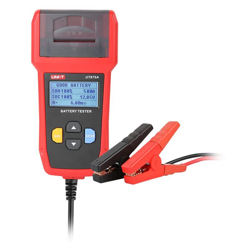 Probador de batería de coche UNI-T UT673A UT675A, Analizador de cargador, prueba de batería de voltaje de 12V y 24V, herramienta de escáner de carga