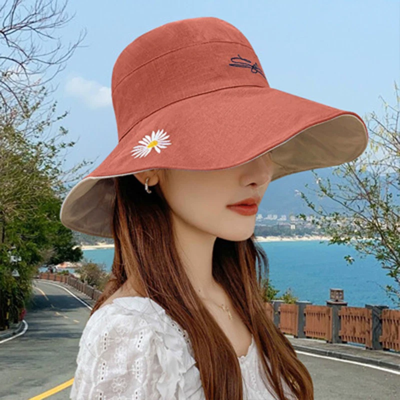 K153 Women\'s Bucket Hat Panama 2021 Fashion Women\'s Summer Hat Double-Sided Panama Sun Protection Fisherman\'s Hats Sun Visor Cap