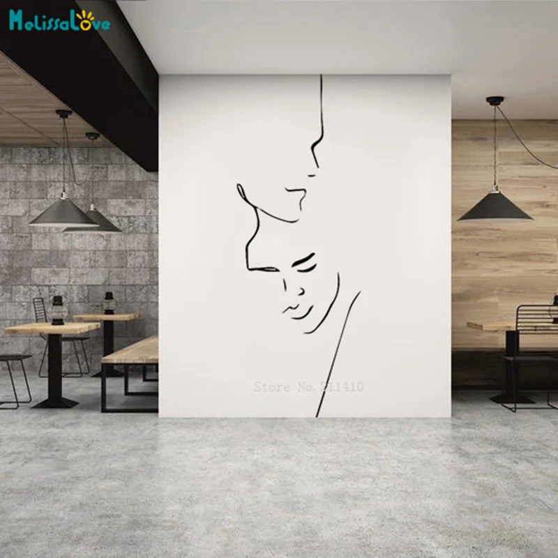 Line Art Wall Stickers Outlines Home Decor Living Room Door Self-adhesive Murals Unique Poster Improve Grade YT6143