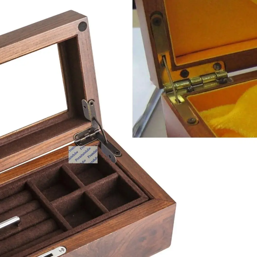 100Pcs Reversal Antique 90°Angle Quadrant Hinge Lid Small Jewelry Wine Case Watch Box Bronze Gold Silver