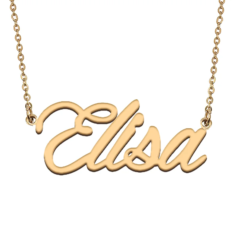 

Elisa Custom Name Necklace Customized Pendant Choker Personalized Jewelry Gift for Women Girls Friend Christmas Present