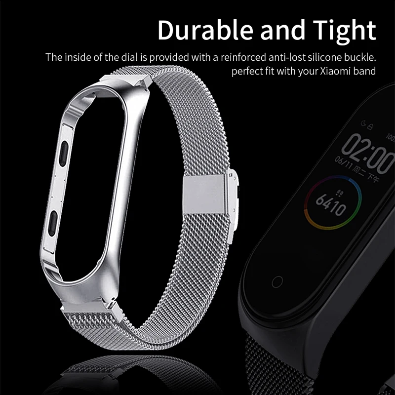 Plating Metal Strap For Xiaomi Mi Band 4 3 Wristband Wrist Bracelet For Miband 4 3 Band4 Band3 Belt Correa Accessories Rose Gold