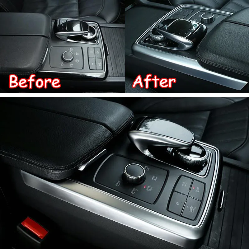 Auto Car Interior Multimedia Panel Decoration Frame Cover Trim For Mercedes Benz GLE GLS ML GL 2013-2019 Car Styling