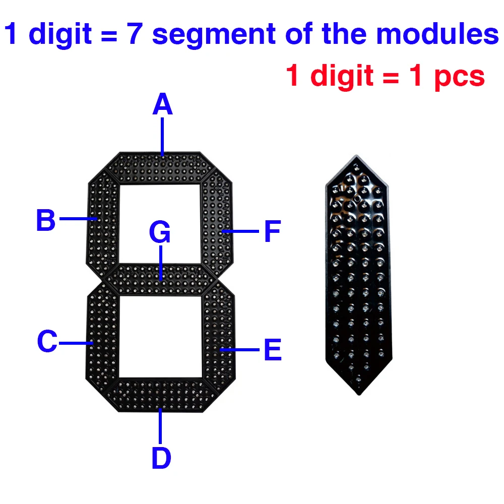 Imagem -05 - Polegada Sete Segmento Módulo de Números Digitais Led ao ar Livre para Sinais de Preço do Petróleo Peças Lote 18
