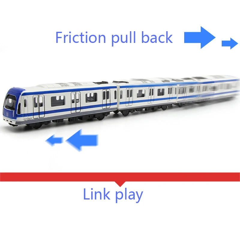 4pcs/Lot Alloy Train Model High-speed Rail Subway Pull Back Magnetic Kids Toys Car Model Toy Track Train Toys for Children Gift